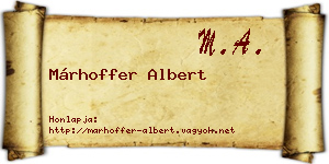 Márhoffer Albert névjegykártya