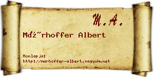 Márhoffer Albert névjegykártya