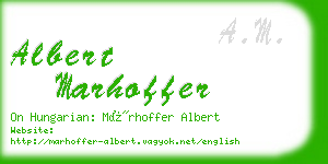 albert marhoffer business card